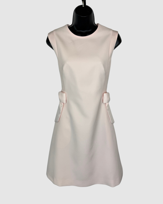Ted Baker Light Pink Sleeveless High Neck Knee Length Dress w/ Side Bows