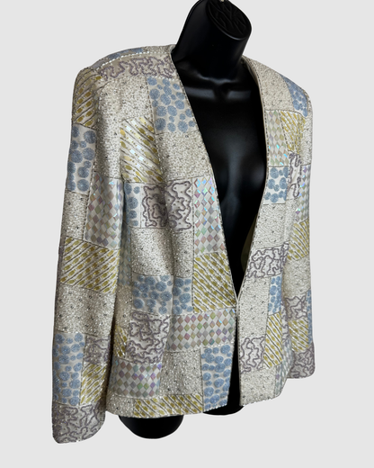 Lillie Rubin Vintage Pearl Sequin & Beaded Single Clasp Jacket