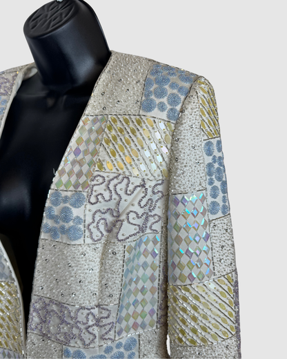 Lillie Rubin Vintage Pearl Sequin & Beaded Single Clasp Jacket