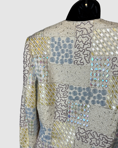 Lillie Rubin Vintage Pearl Sequin & Beaded Single Clasp Jacket