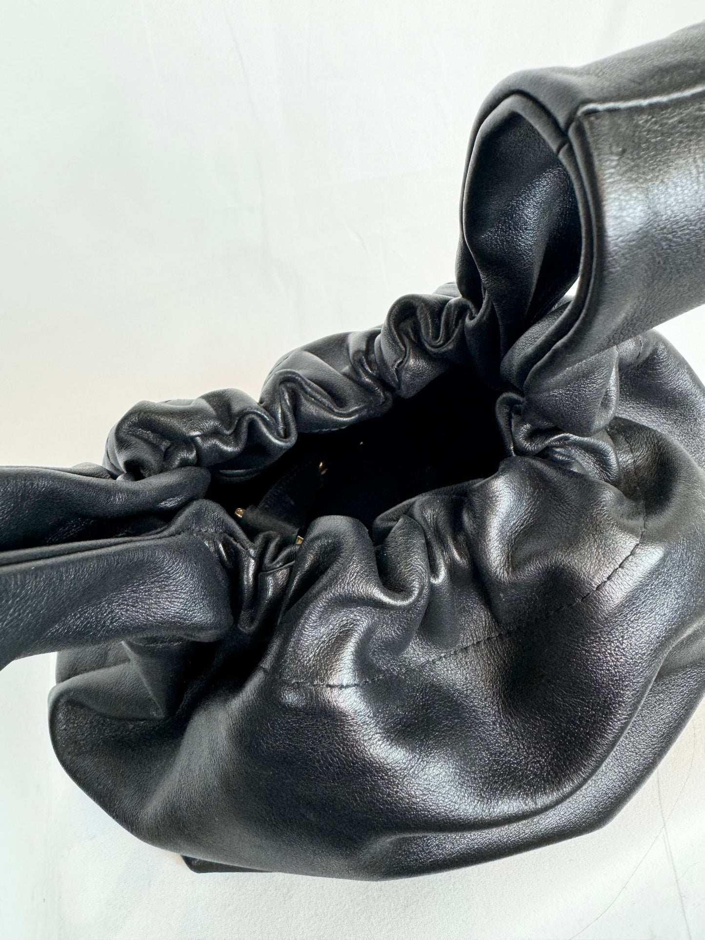 Bally Black Leather Quilted Drawstring Crossbody Bag