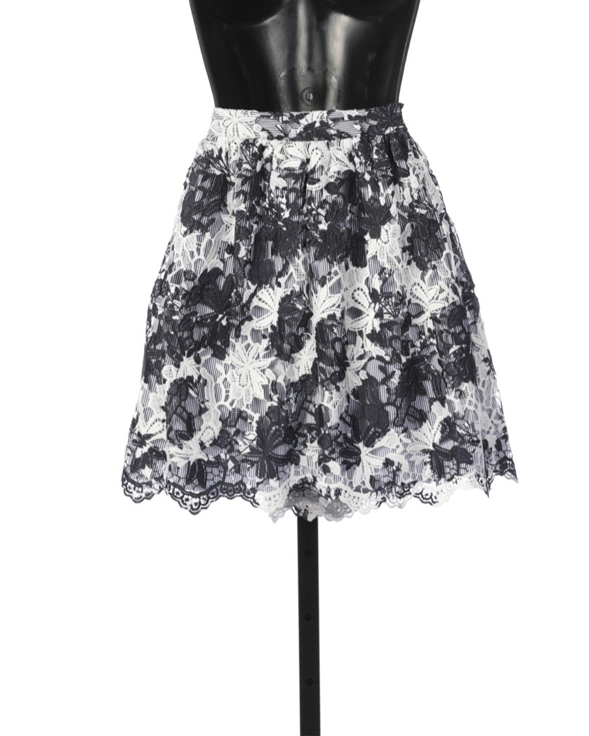 Thakoon Addition Navy & White Floral Print Mini Skirt