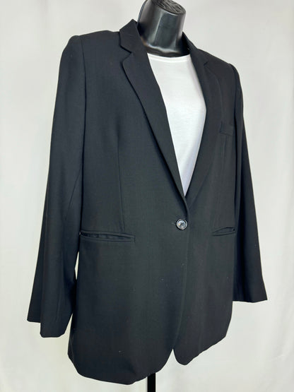 Ann Demeulemeester Wool Black Single Breasted & Button Blazer w 2 Front Pockets