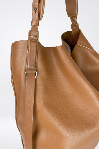 AllSaints Solid Leather Shoulder Bag