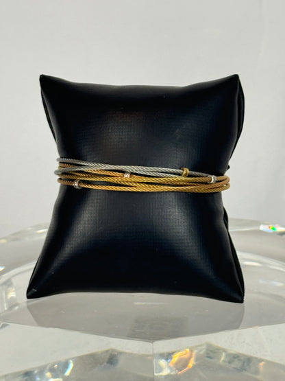 Alor 6-Row Slideover Bracelet Silver, Gold & Rose Gold Toned