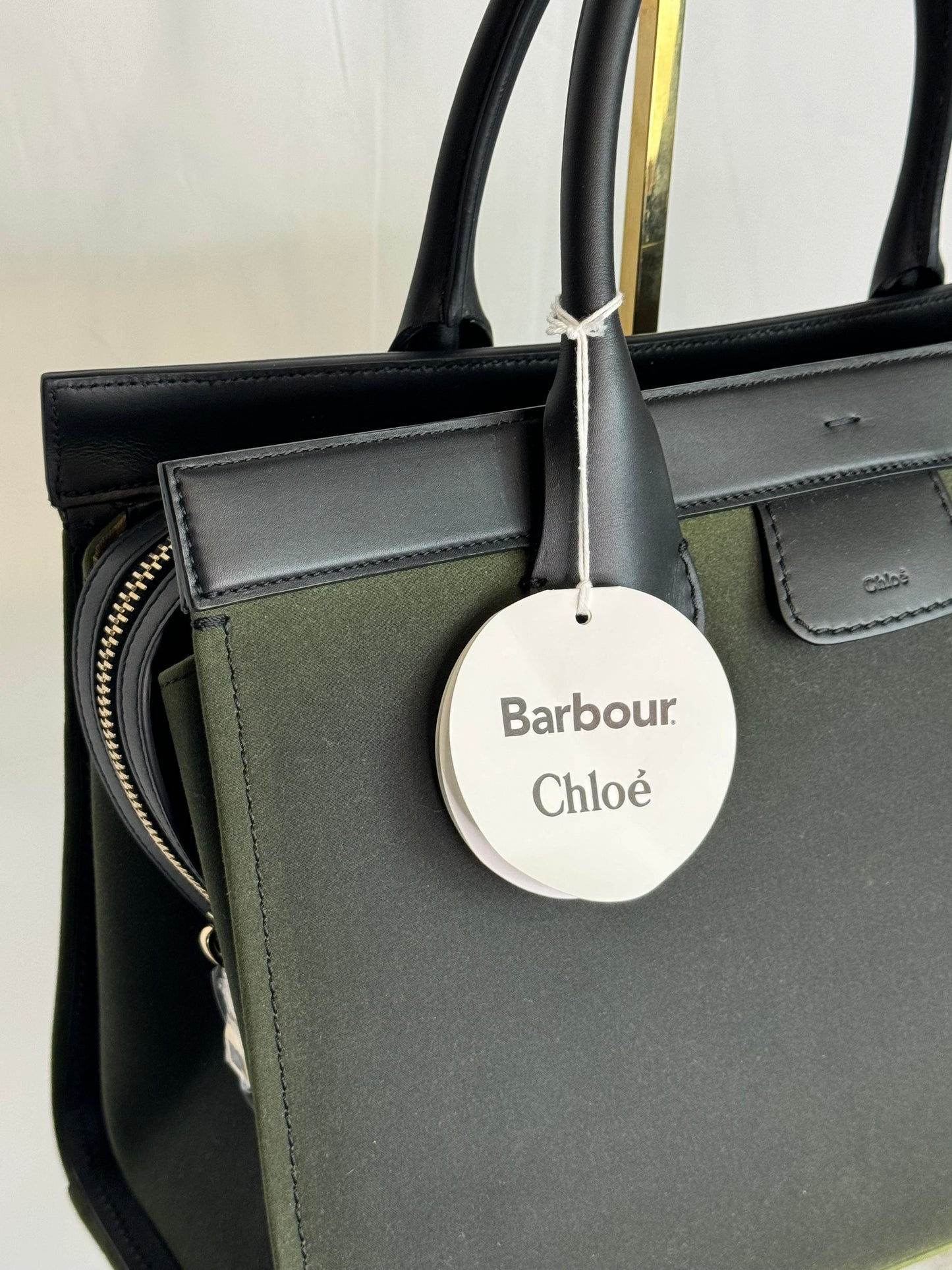 Barbour x Chloe Green Edith East-West Tote NWT