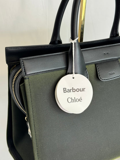 Barbour x Chloe Green Edith East-West Tote NWT