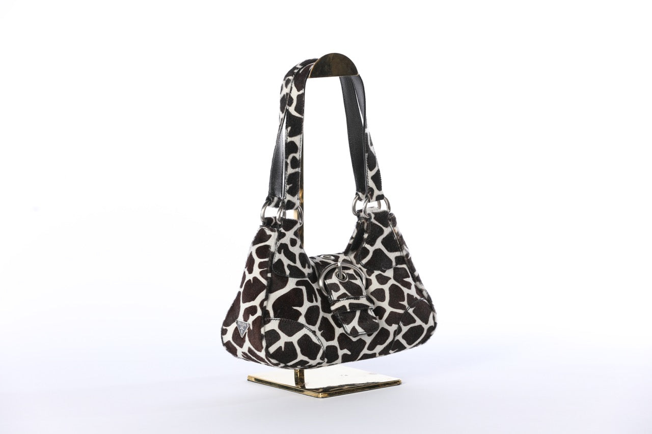 Prada Cow / Giraffe Printed Pony Hair Mini Shoulder Bag