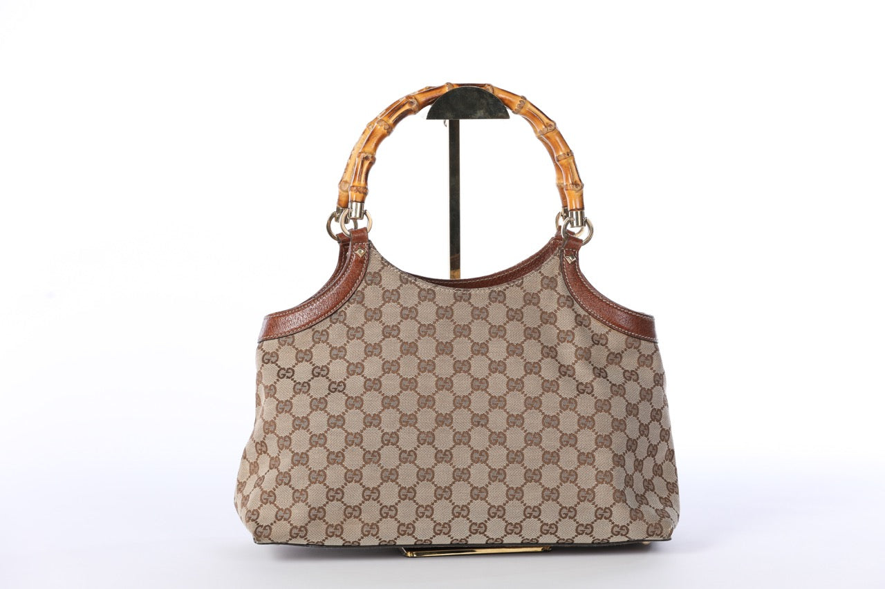 Gucci Vintage Monogram Bamboo Shoulder Bag