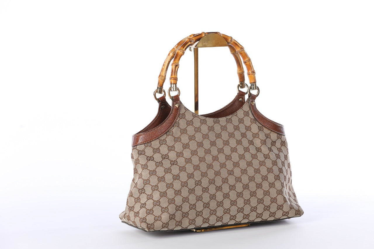 Gucci Vintage Monogram Bamboo Shoulder Bag