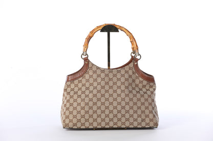 Gucci Vintage Monogram Bamboo Shoulder Bag