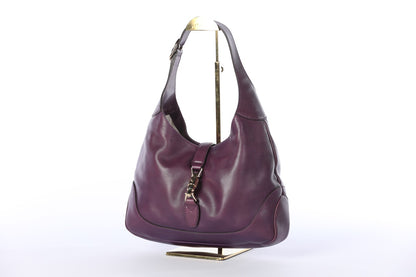 Gucci Purple Leather Jackie Shoulder Bag w/ Gold Clasp