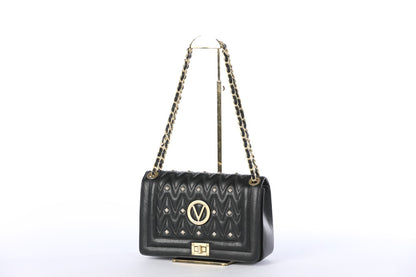 Valentino By Mario Valentino Black Studded "Alice" Convertible Shoulder Bag