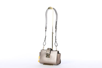 Valentino Silver Leather Rockstud Push Latch Crossbody Bag