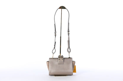 Valentino Silver Leather Rockstud Push Latch Crossbody Bag