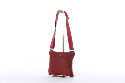 Prada Nylon Red WIne Small Crossbody Bag