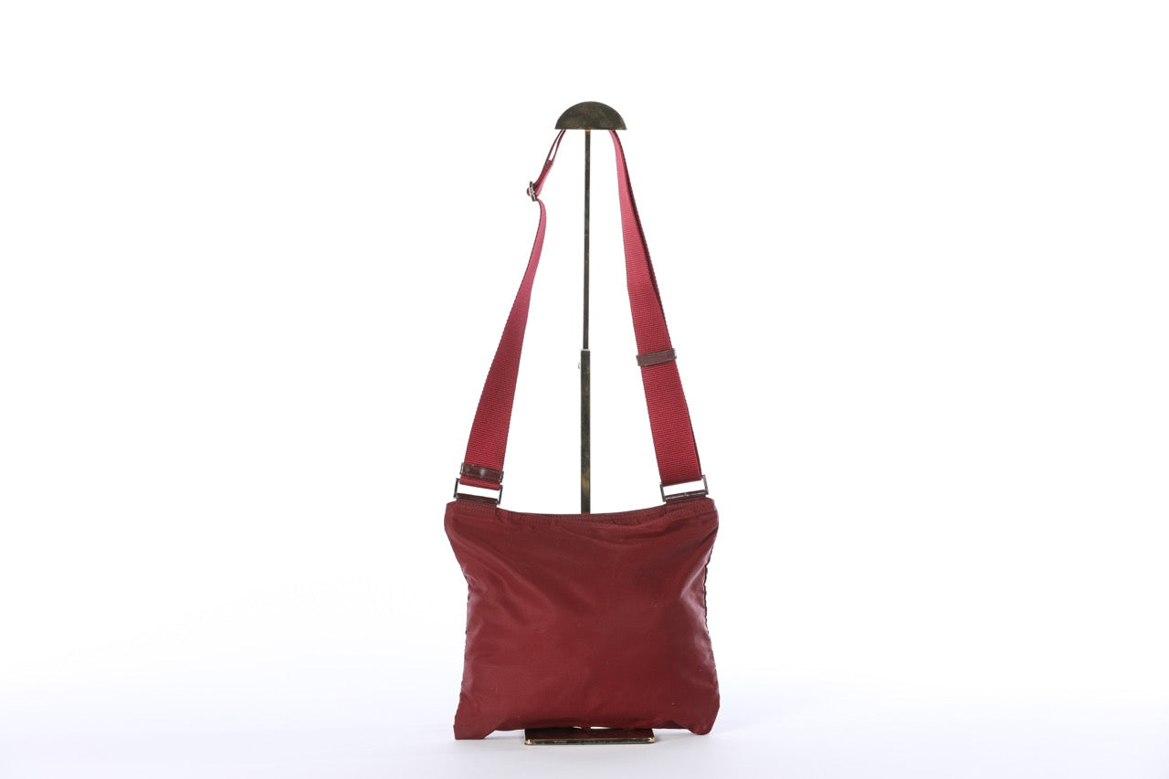 Prada Nylon Red WIne Small Crossbody Bag