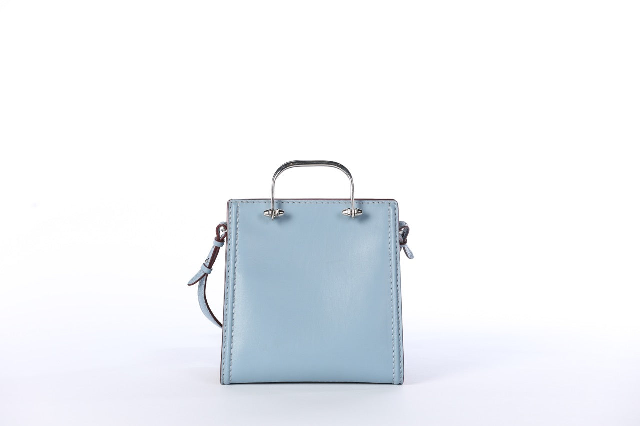 Alexander McQueen Light Blue ''The Short Story'' Mini Tote Bag