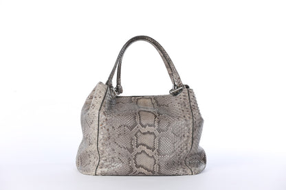 Cape Cobra Grey Snakeskin Large Shoulder Bag w/ Coin Purse & Mirror