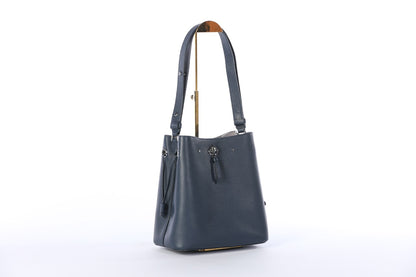 Kate Spade Navy Leather Crossbody 'Bucket" Bag w Drawstrings