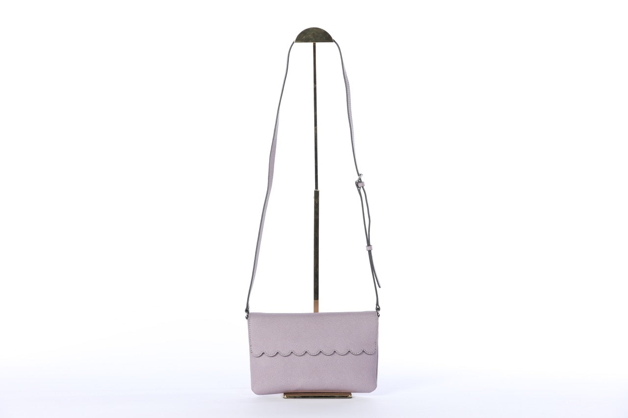 Karl Lagerfeld Leather Cross Body Bag w/ Pearl & Gold Grommet Details