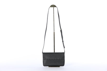 Karl Lagerfeld Leather Cross Body Bag w/ Pearl & Gold Grommet Details