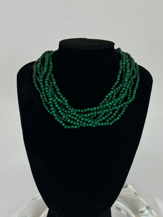 Tiffany & Co Green Multi-Strand Malachite Bead Necklace