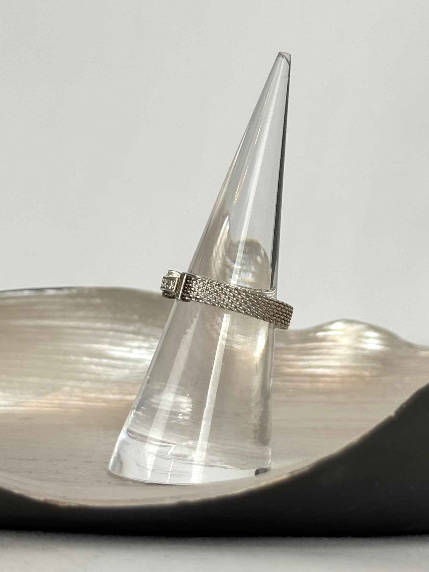 Tiffany & Co Somerset Sterling Silver 3 Diamond Ring