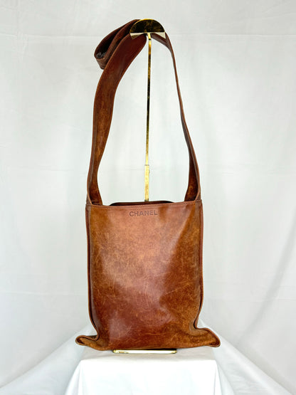 Chanel Brown Leather Messenger Bag