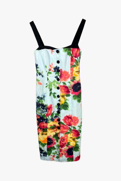 Carolina Herrera Floral Print Midi Length Dress NWT