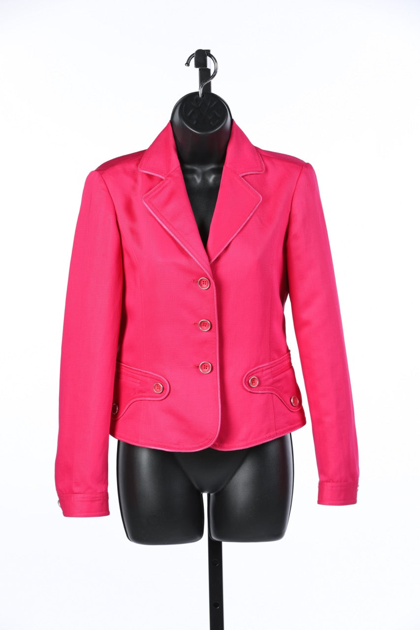 Armani Collezioni Hot Pink 3 Button Down Blazer
