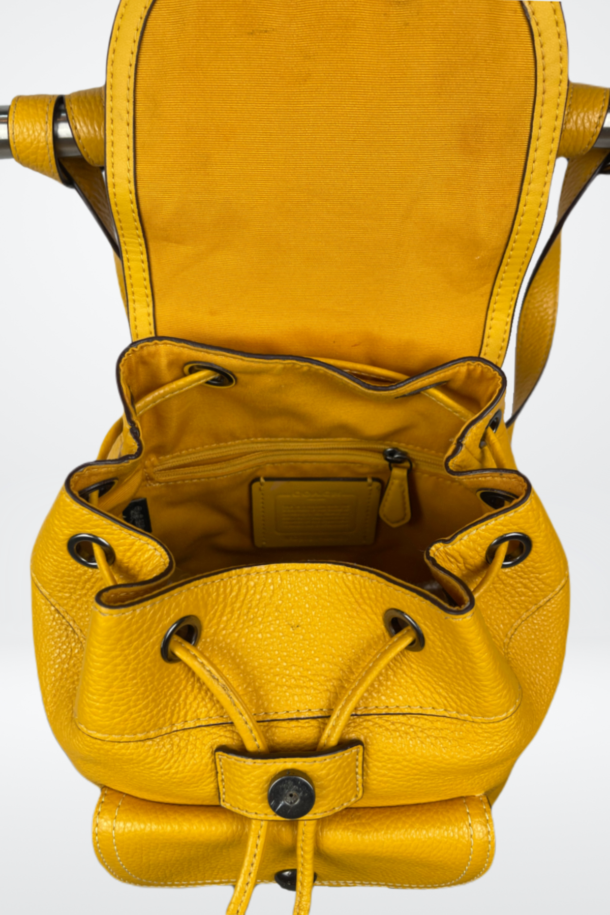 Coach Mustard Leather Mini Backpack