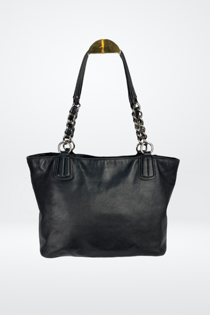Coach Soft Leather Tote Bag with Chain Straps