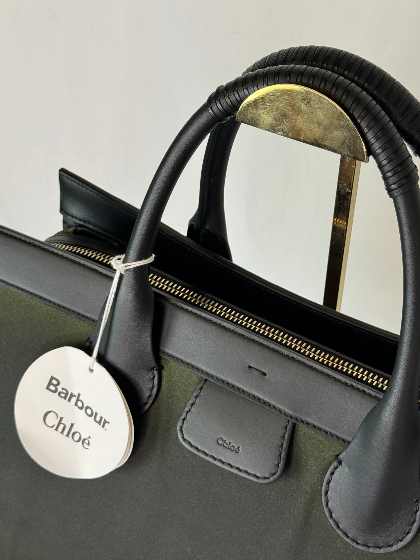 Barbour x Chloe Green Edith East-West Tote NWT