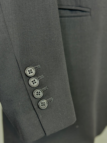 Ann Demeulemeester Wool Black Single Breasted & Button Blazer w 2 Front Pockets