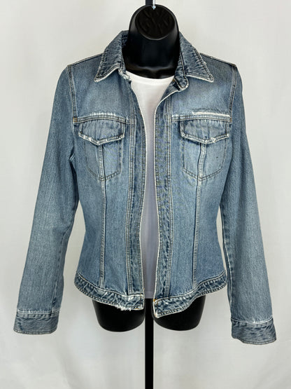 Dolce & Gabbana Denim Open Faced Jacked w/ Distressed Details