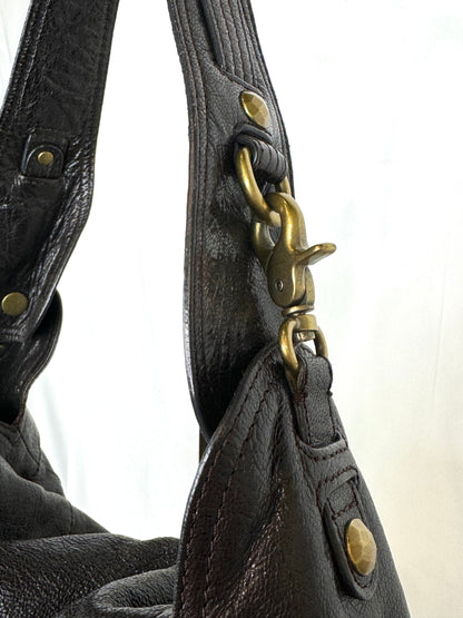 Kooba Dark Brown Shoulder Flap Bag w/ Bronze Hardware