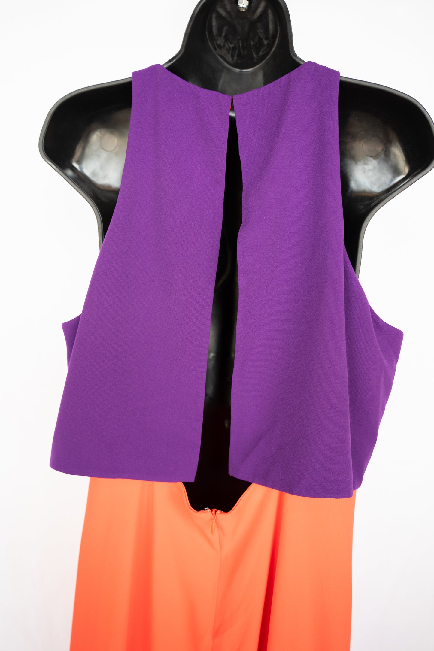 Jill Stuart Orange Purple Colorblock Sleeveless Halter Maxi Dress NWT