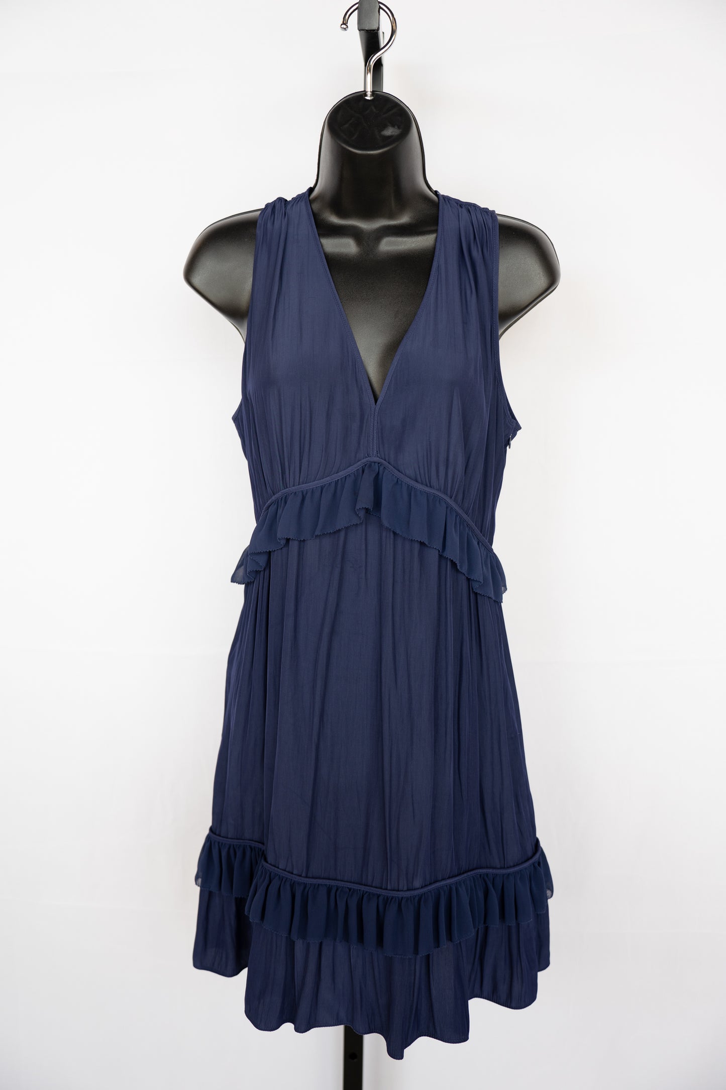 Ramy Brooke Navy Sleeveless V-Neck Mini Dress