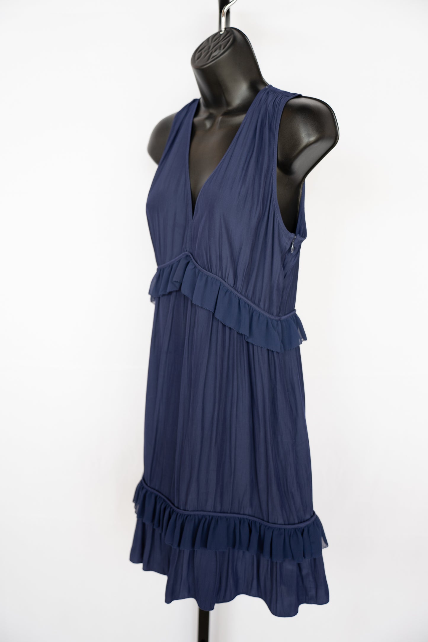 Ramy Brooke Navy Sleeveless V-Neck Mini Dress