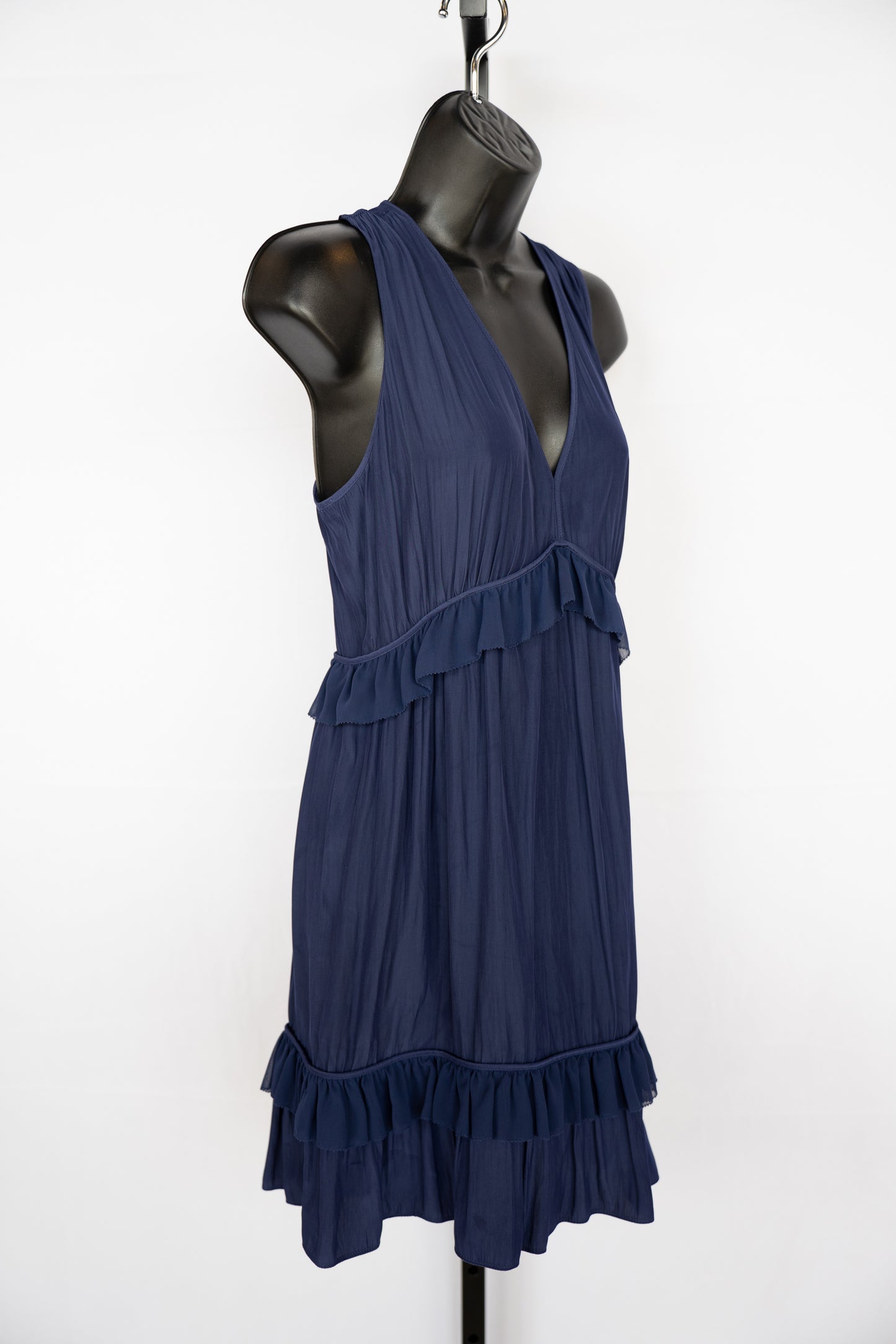 Ramy Brooke Navy Sleeveless V-Neck Mini Dress