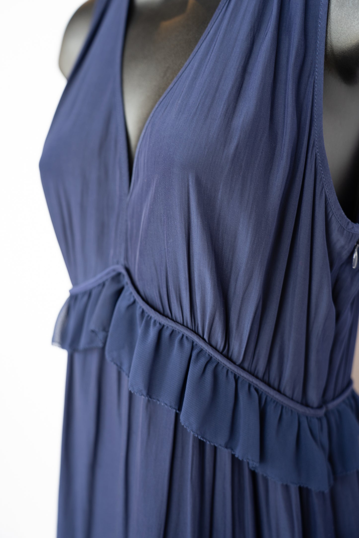 Ramy Brooke Navy Sleeveless V-Neck Mini Dress