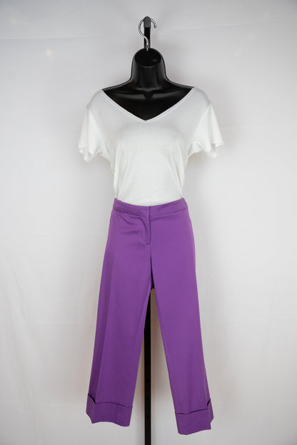 Versace Purple Straight Leg Capris w/ Large Leg Cuff