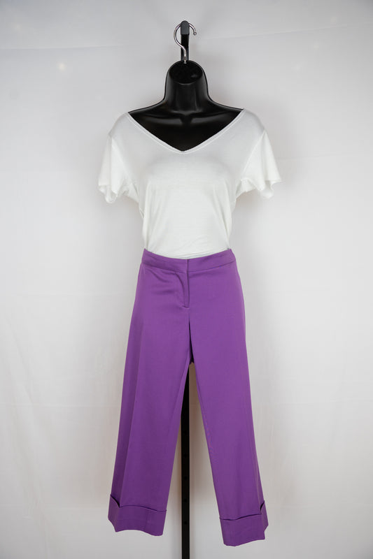 Versace Purple Straight Leg Capris w/ Large Leg Cuff