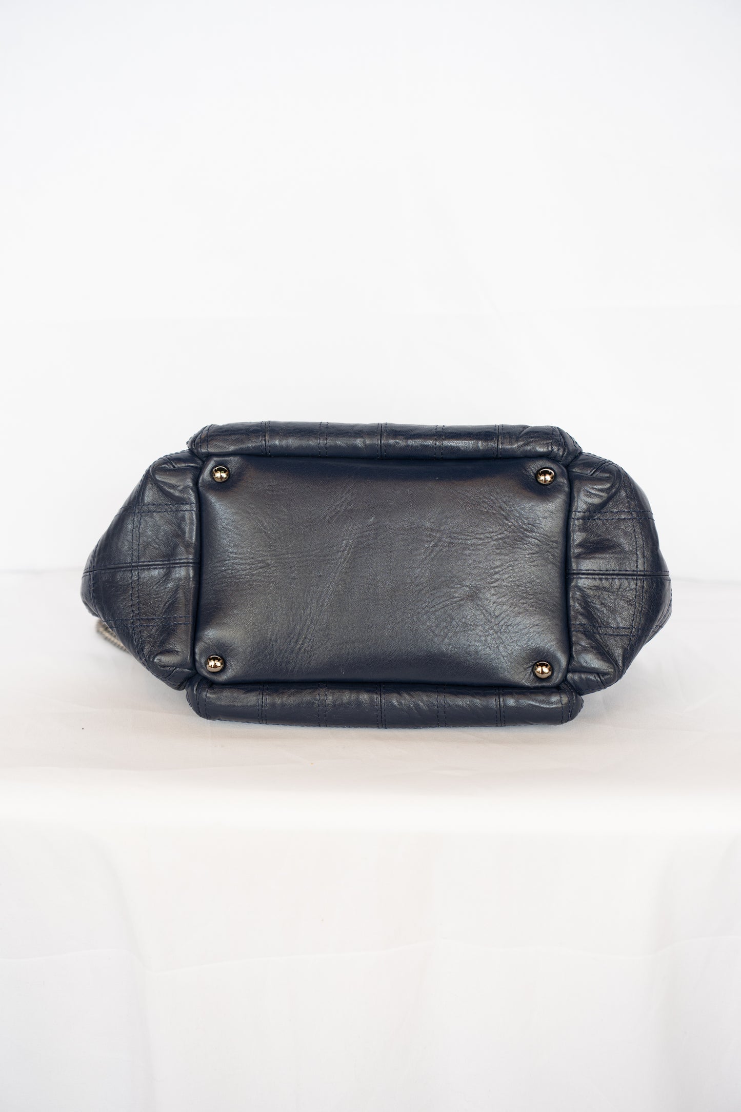Chanel Navy LAX Accordion Shoulder Bag