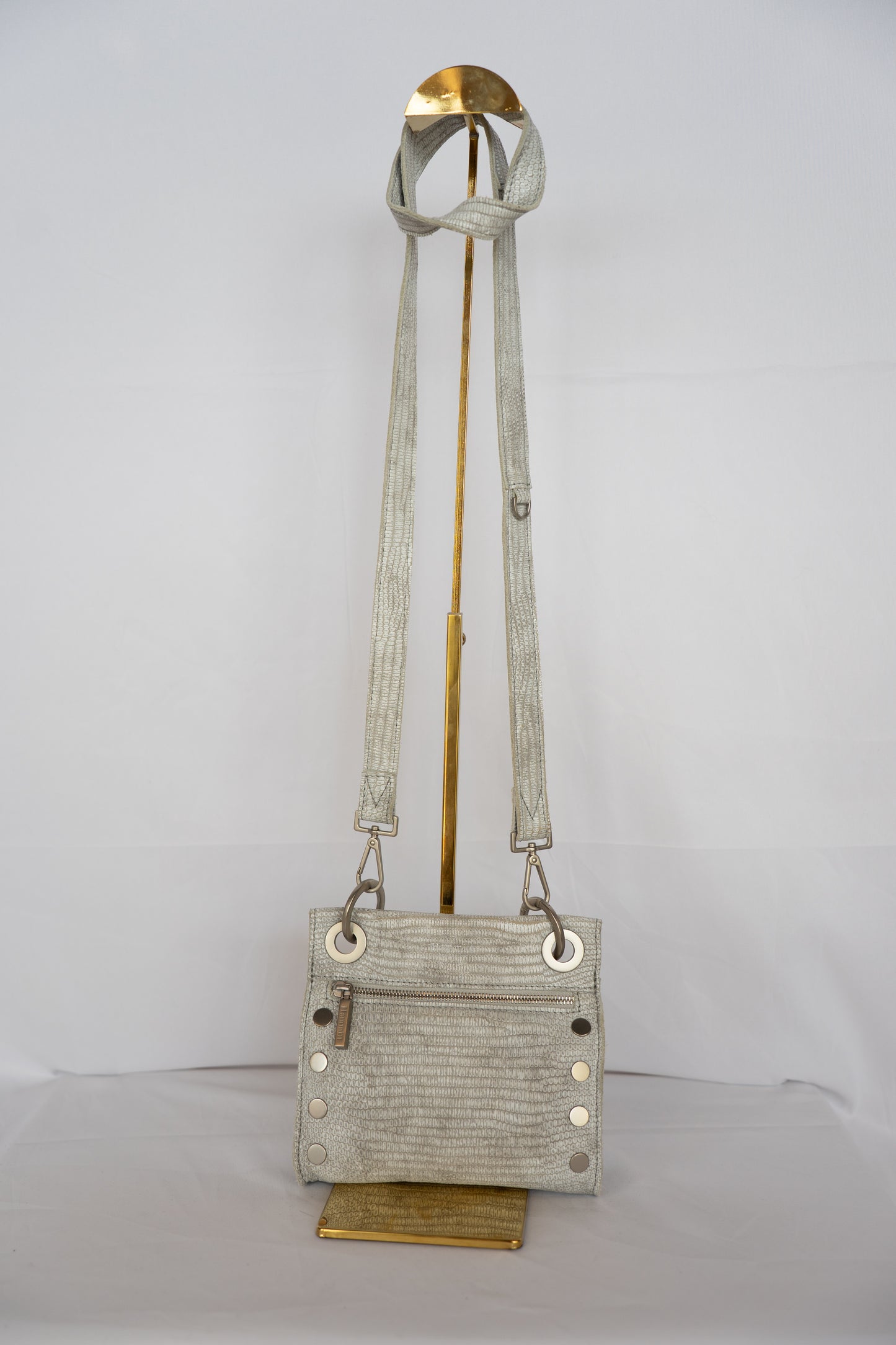 Hammit Light Grey Textured Crossbody Bag