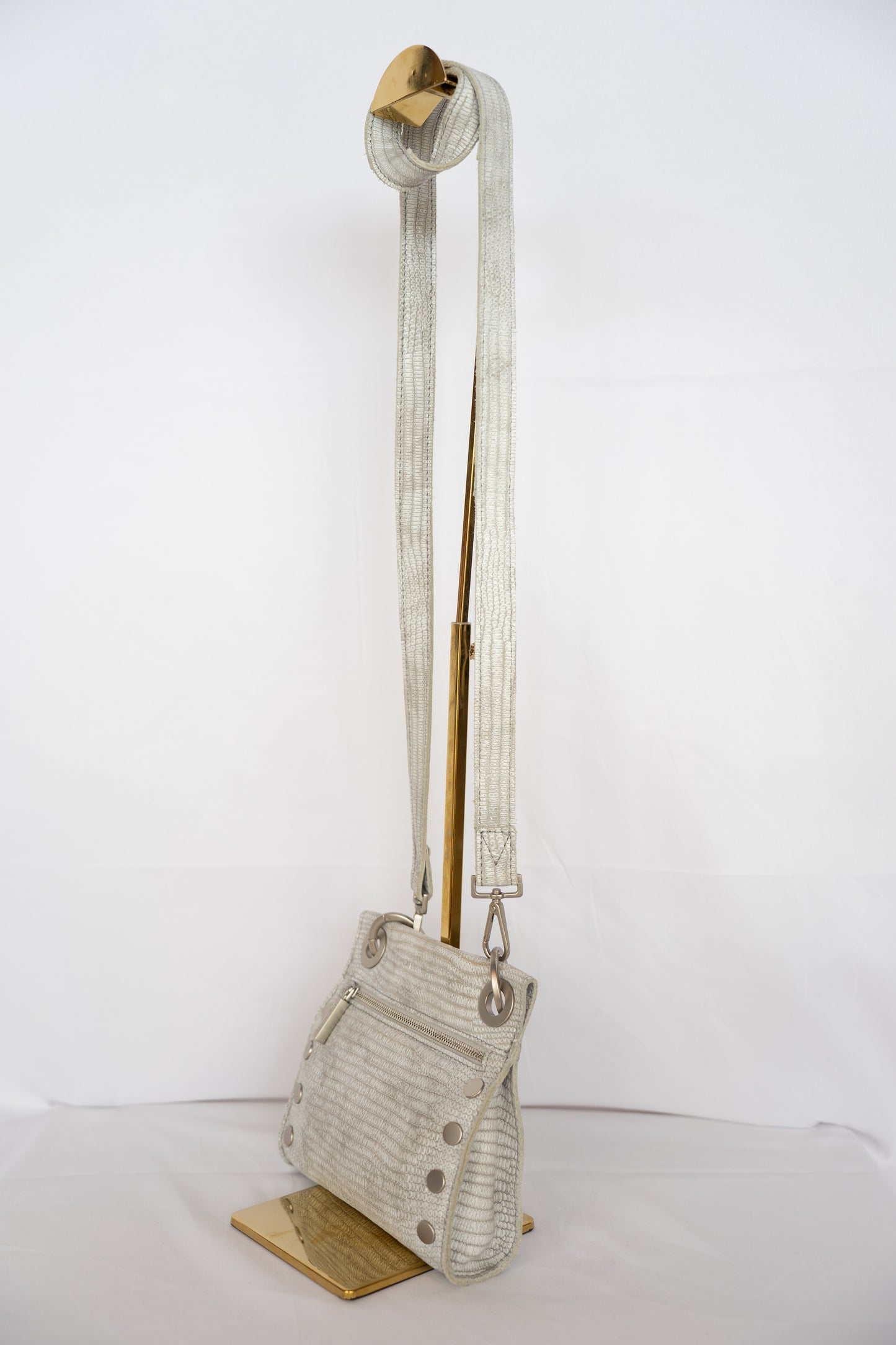 Hammit Light Grey Textured Crossbody Bag