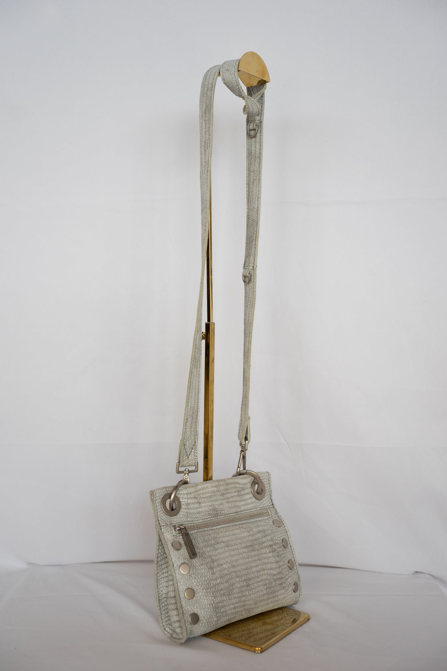 Hammit Light Grey Textured Crossbody Bag