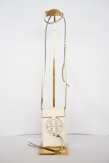 Tory Burch Off-White "Miller" Logo Flap Clutch