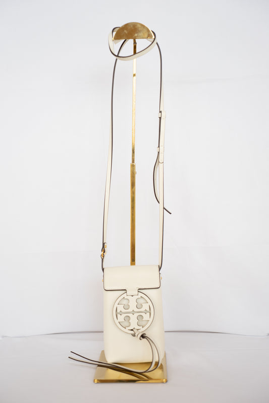 Tory Burch Off-White "Miller" Logo Flap Clutch